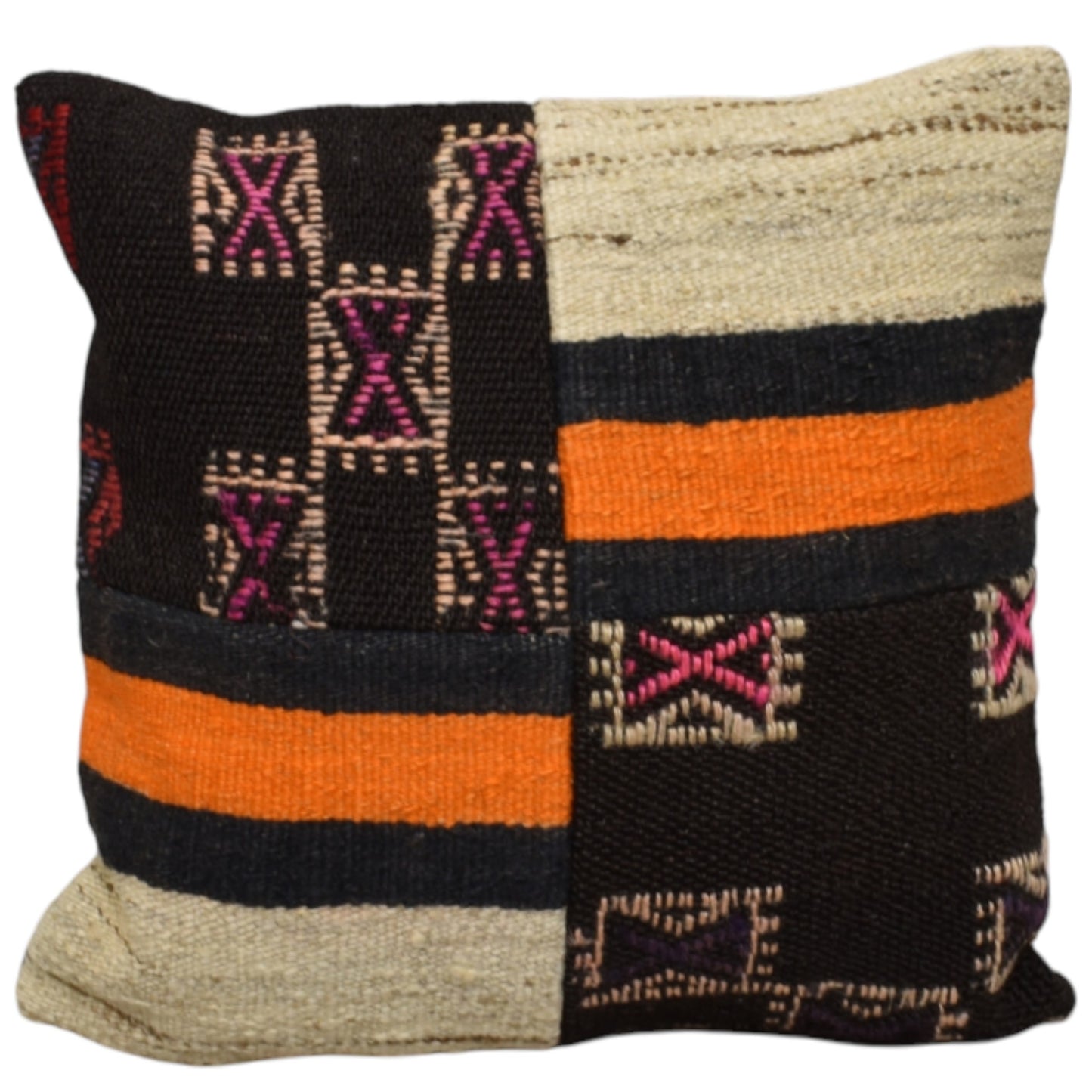 Kilim Antik El Dokuma Patchwork Kırkyama Dekoratif Kilim Kırlent Yastık Kılıfı 0924 - Yeni - Çok Renkli