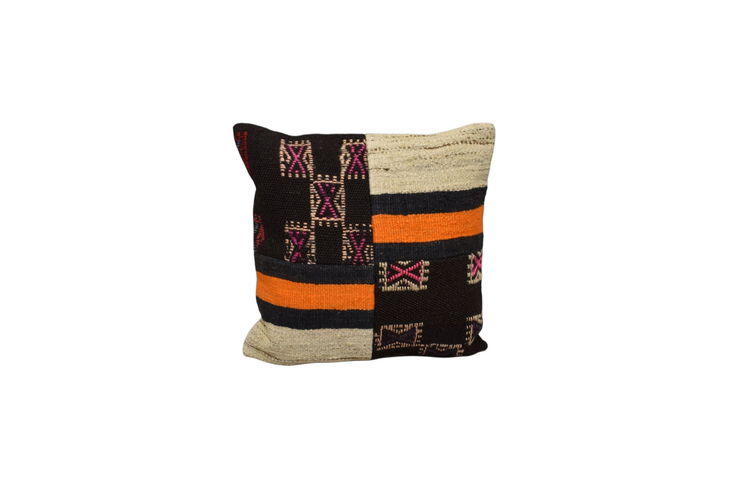 Kilim Antik El Dokuma Patchwork Kırkyama Dekoratif Kilim Kırlent Yastık Kılıfı 0924 - Yeni - Çok Renkli