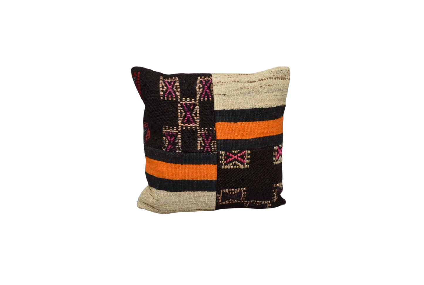 Kilim Antik El Dokuma Patchwork Kırkyama Dekoratif Kilim Kırlent Yastık Kılıfı 0924 - Yeni - Çok Renkli