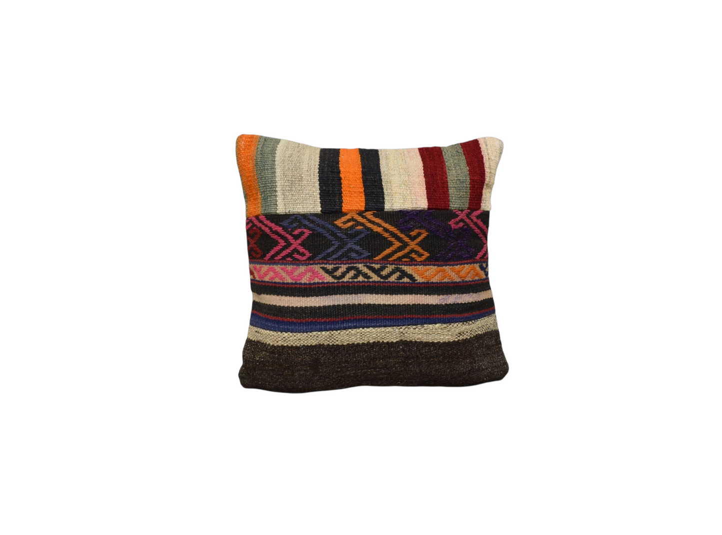 Kilim Antik El Dokuma Patchwork Kırkyama Dekoratif Kilim Kırlent Yastık Kılıfı 0925 - Yeni - Çok Renkli