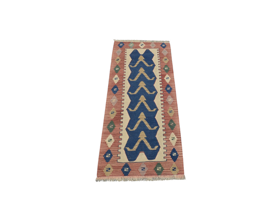 Kilim Antik El Dokuma Yün Mini Yolluk Batı Anadolu Kilimi 0094 - Vintage - Çok Renkli