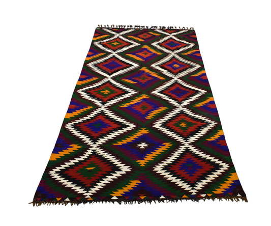 Kilim Antik El Dokuması Yün Antalya Barak Yörük Kilimi 0095 - Yeni - Çok Renkli