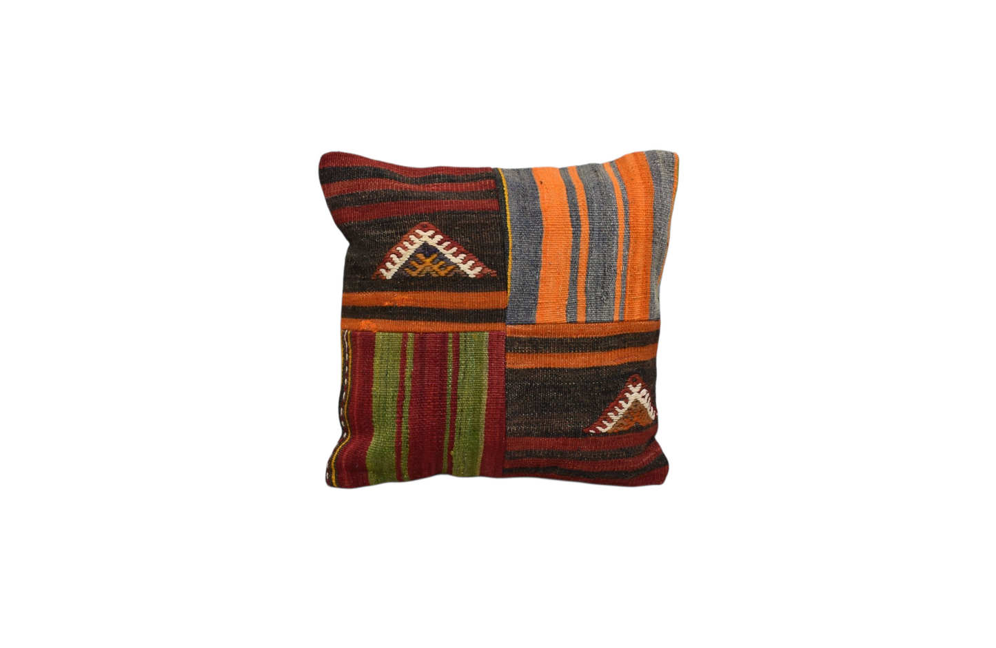 Kilim Antik El Dokuma Patchwork Kırkyama Dekoratif Kilim Kırlent Yastık Kılıfı 0965 - Yeni - Çok Renkli