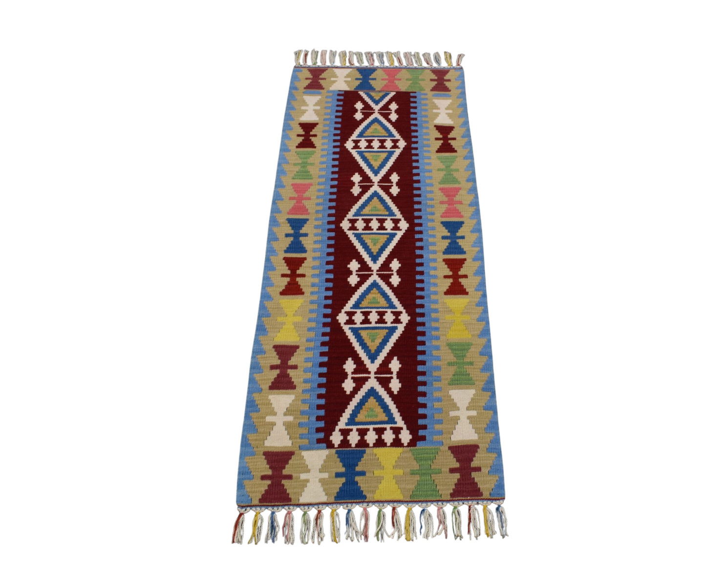 Kilim Antik El Dokuma Yün Mini Yolluk Pınarbaşı Kayseri Kilimi 0097 - Yeni - Çok Renkli