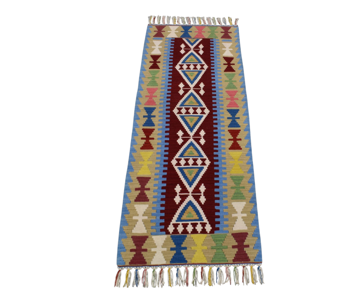 Kilim Antik El Dokuma Yün Mini Yolluk Pınarbaşı Kayseri Kilimi 0097 - Yeni - Çok Renkli