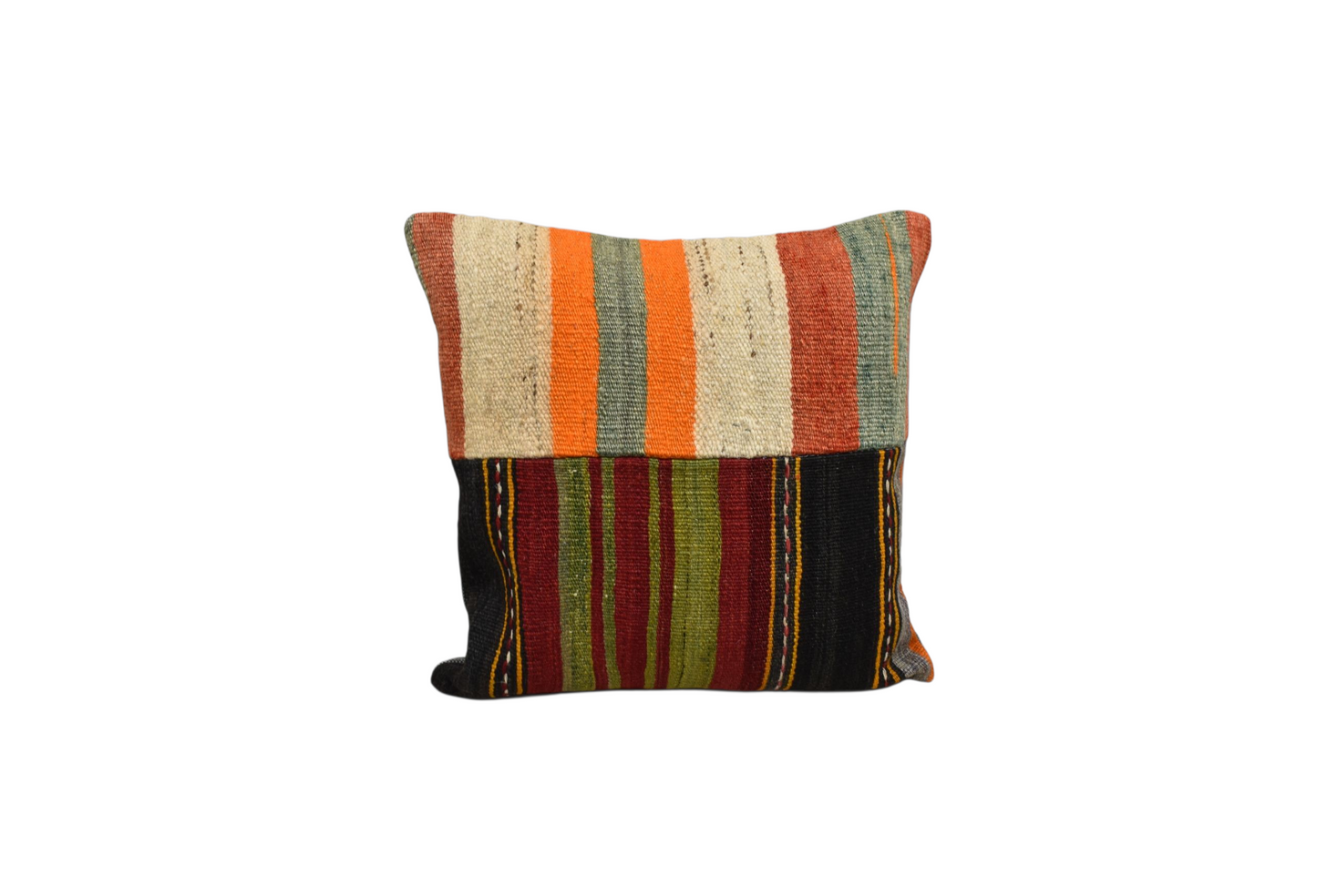 Kilim Antik El Dokuma Patchwork Kırkyama Dekoratif Kilim Kırlent Yastık Kılıfı 0989 - Yeni - Çok Renkli