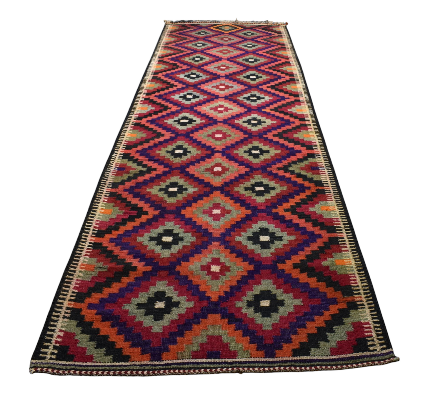 Kilim Antik El Dokuma Yün Yolluk Herki Doğu Anadolu Kilimi 0098 - Yeni - Çok Renkli