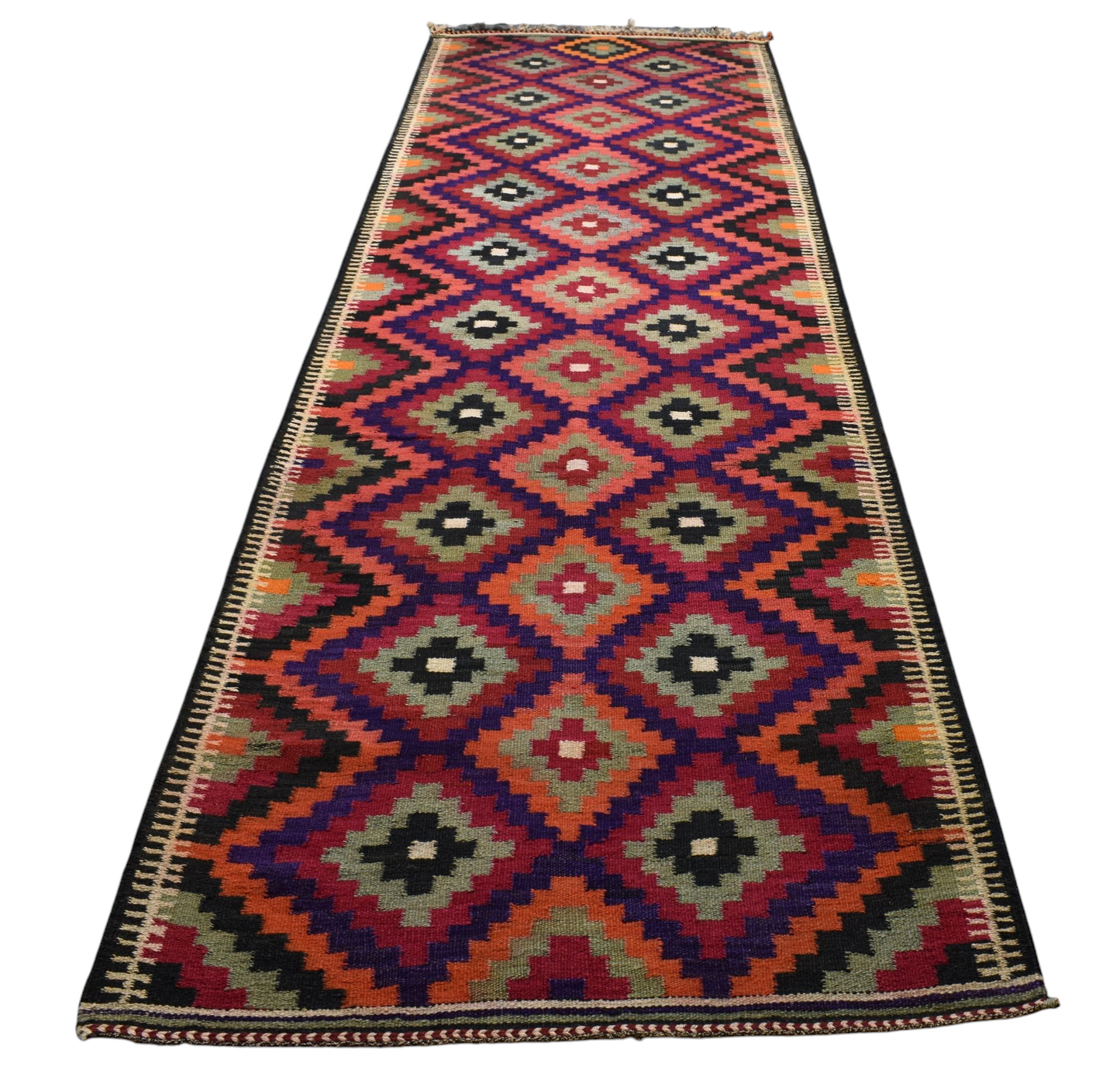 Kilim Antik El Dokuma Yün Yolluk Herki Doğu Anadolu Kilimi 0098 - Yeni - Çok Renkli