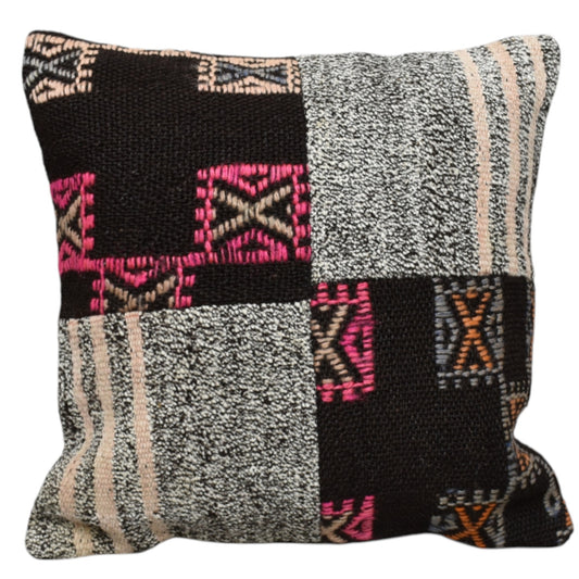 Kilim Antik El Dokuma Patchwork Kırkyama Dekoratif Kilim Kırlent Yastık Kılıfı 0993 - Yeni - Çok Renkli